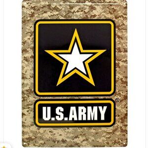 US Army Camo Metal Sign 16x12 Inch Tin Sign